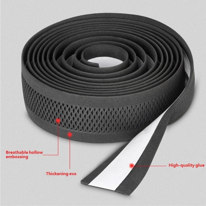 Bike Bar Tape for Bar Wrapping and Replacement, 1 Pair 2 Rolls, Approx. 200 x 3 cm Wrap for Road Bike Grip Use