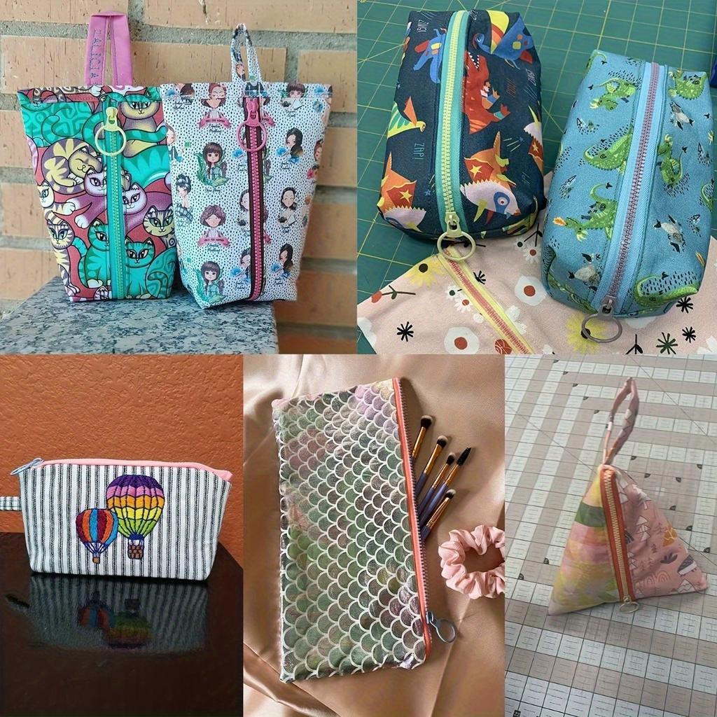 8pcs Random Color 20cm/7.8inch Colorful Nylon Zippers with Lifting Ring - DIY Sewing Craft and Tailor Supplies