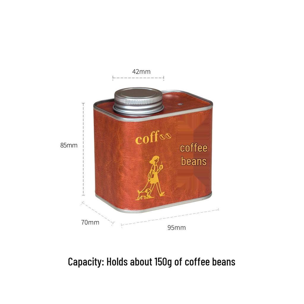 Barattolo Ermetico per Caffè con Valvola Unidirezionale per Chicchi, Noci e Polvere – Latta per Alimenti