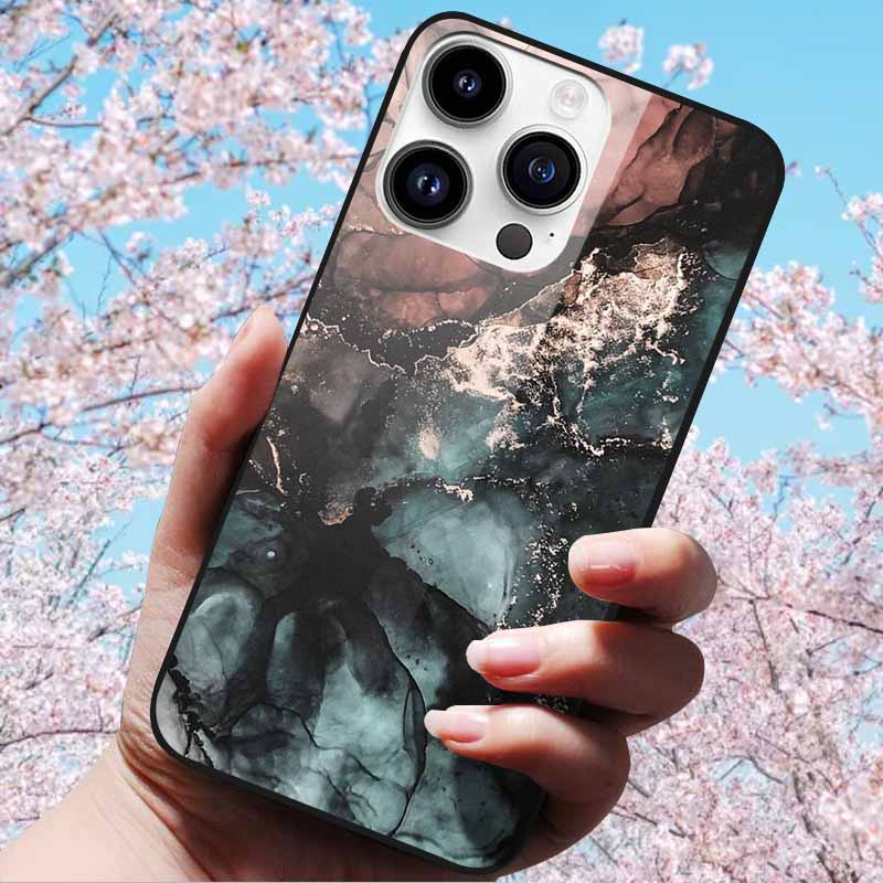 For iPhone 16 Pro Max Case Tempered Glass Hard Fashion Cover Soft Bumper for iPhone 16 Pro Phone Shell Capa iPhone 16 Plus Cases iPhone 16