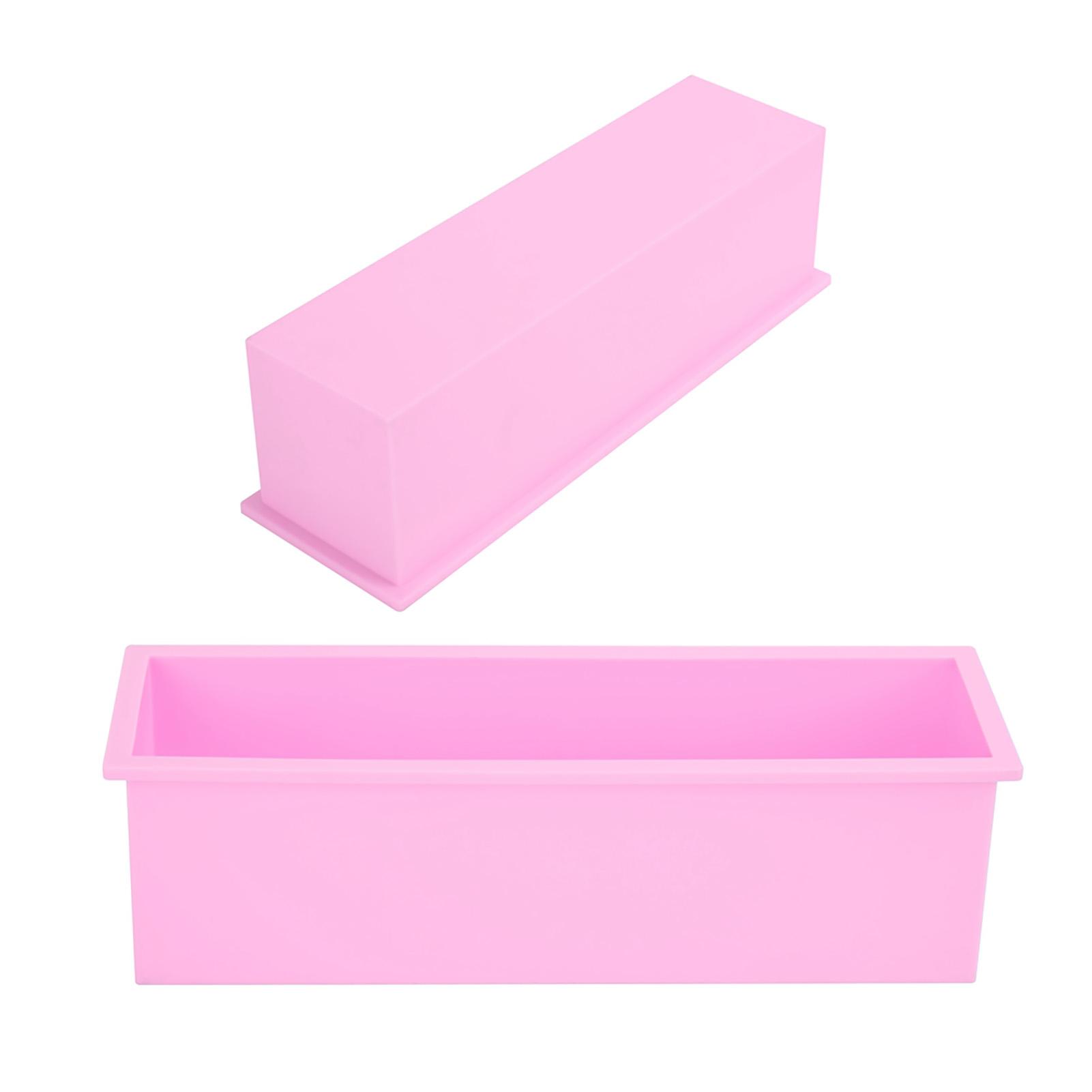 1200ML Rechthoekige Siliconen Zeepvorm DIY Toast Vorm Maakdoos Gereedschap Pinkish pink