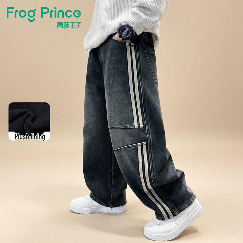 Джинсы для мальчиков  Лягушонок-принц  с теплой флисовой подкладкой 160