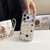 Star Pattern Five-pointed Stars Printed Plated Frame Phone Case for iPhone 16 15 14 17 Pro Max Shockproof Cover Funda