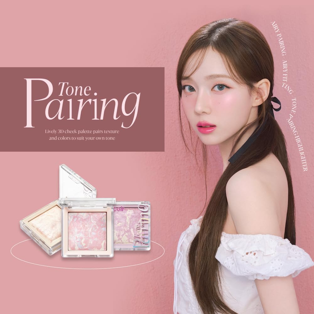 Espoir Tone Pairing Highlighter + Highlight Brush Included 01. Seashell Luxury Satin Shine Highlight Powder Multi-Color Type Translucent Shimmer Pearl