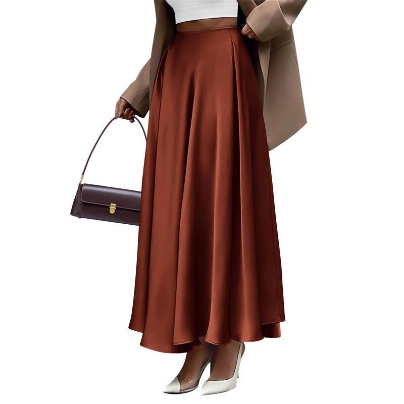 Solid Color Elastic Waist Loose Skirt Solid Elastic Waist Loose Skirt for Women