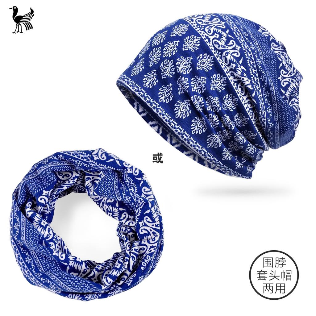 Damen Muster Doppelschicht Street Cool Trendy Rundes Gesicht Großer Kopf Hut Pullover Hut