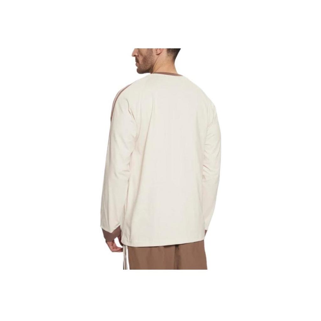 adidas Adicolor Comfortable Soft Casual Sports Breathable Long Sleeve T-Shirt Men Tops Beige JN7022
