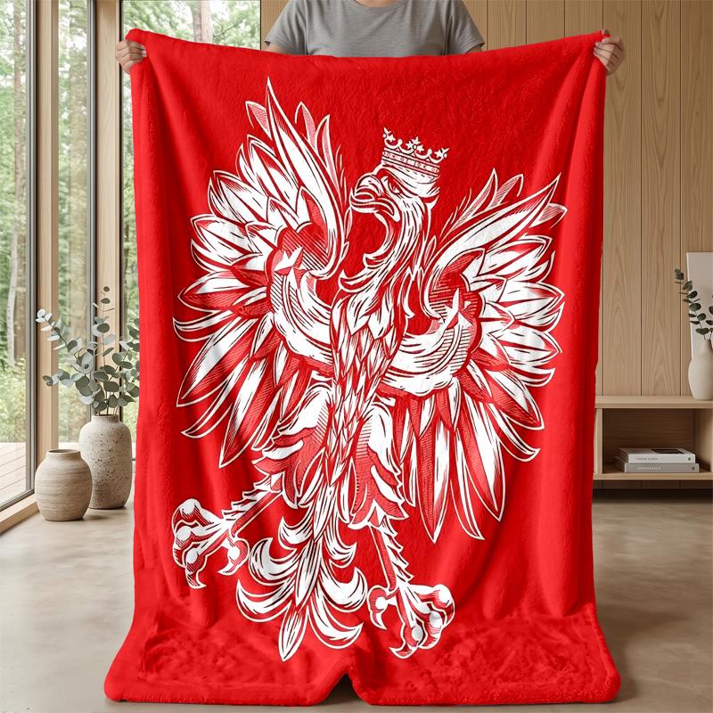 Poland Theme Blanket Soft Flannel Blanket Plush Throw Blanket Cozy Sofa Bed Blanket for Home Decor
