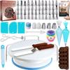 200 Pcs Cake Decorating Supplies Set, Icing Tips & Piping Bags, Disposable Cupcake Liners, Baking Turntable Kit
