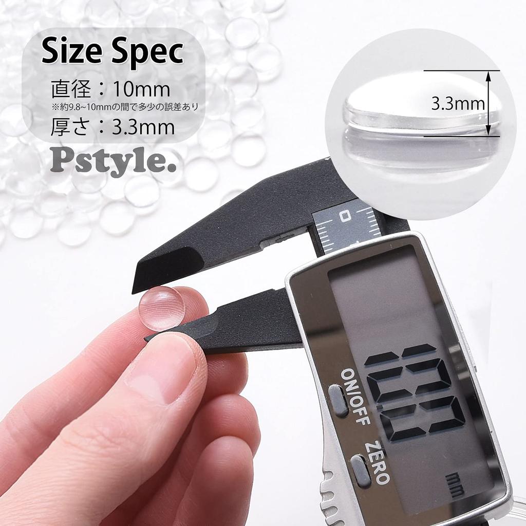 Cabochon 10mm Glass Beads Clear Crystal Set of 240 Pstyle. PST-079