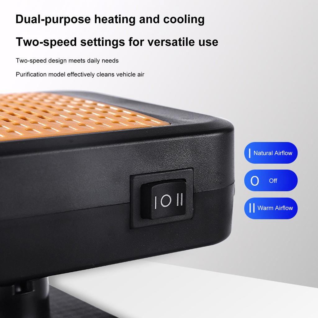 12V 200W Portable Car Heater Adjustable Automobile Windshield Heaters 2 In 1 Electric Defogging Heat Fan for Home & Car Window