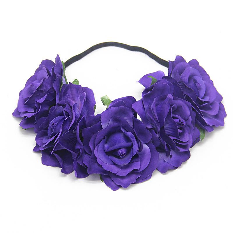 Bridal Holiday Wreath, Simulation Rose Flower Headband, Christmas Mardi Gras Ball Party Head
