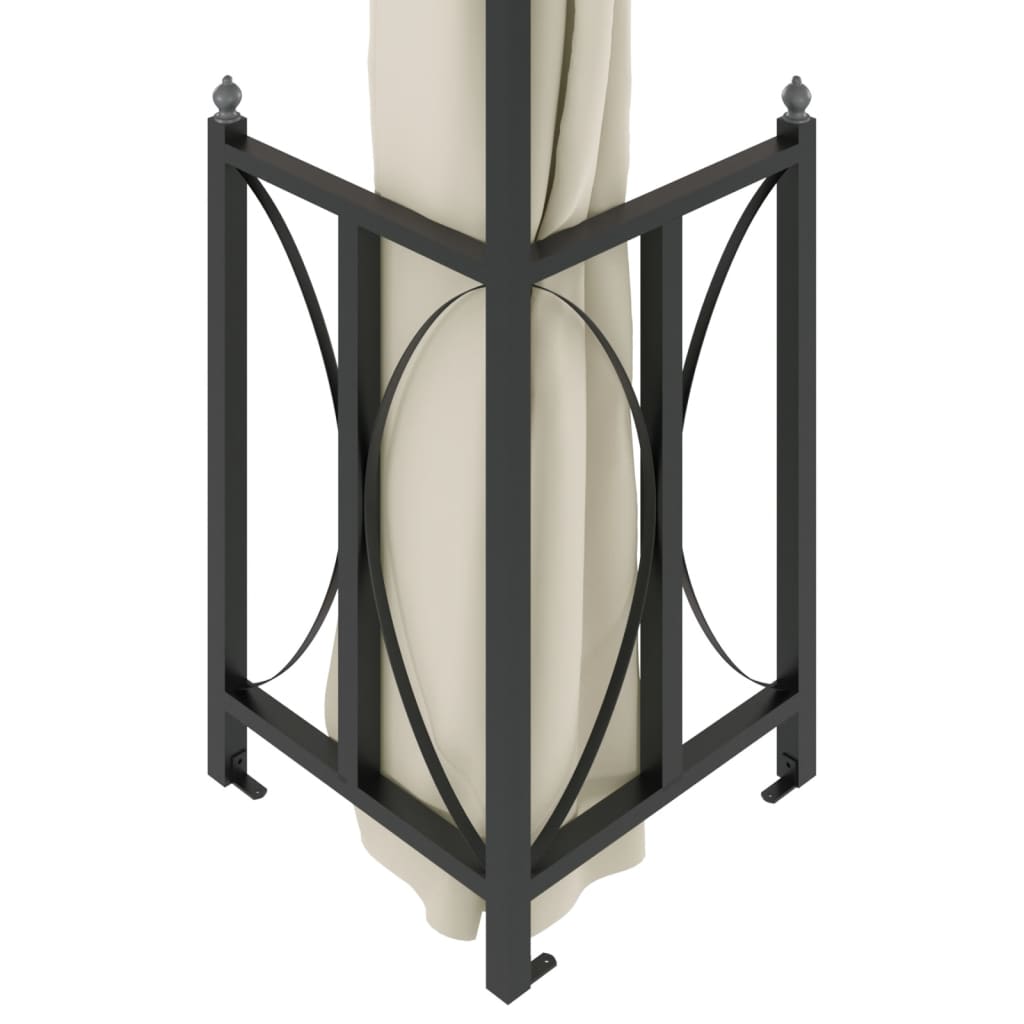 Vidaxl Gazebo With Curtains And Two-Part Roof, 3X4 M, Cream