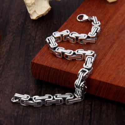 Yousheng Men Bracelet Exquisite Not Fade Buckle Closure Titanium Steel Men Wristband Bracelet Jewelry Daily Wear