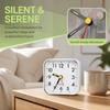 3.15in Silent Alarm Clock ABS Bedside Alarm Clock Small Desk Alarm Clock  for Bedside Desk