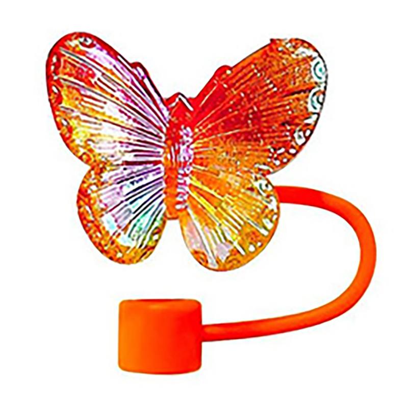 1Pc Laser Butterfly Straw Plug Dust Cap For 30/40Oz Tumbler Reusable 10Mm Sippy Cover Water Cup Straw Sleeve Accessories