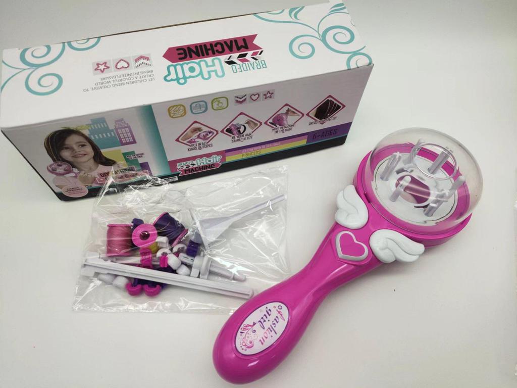 Role-Playing Braiding and Rhinestone Hair Machine Toy for Kids