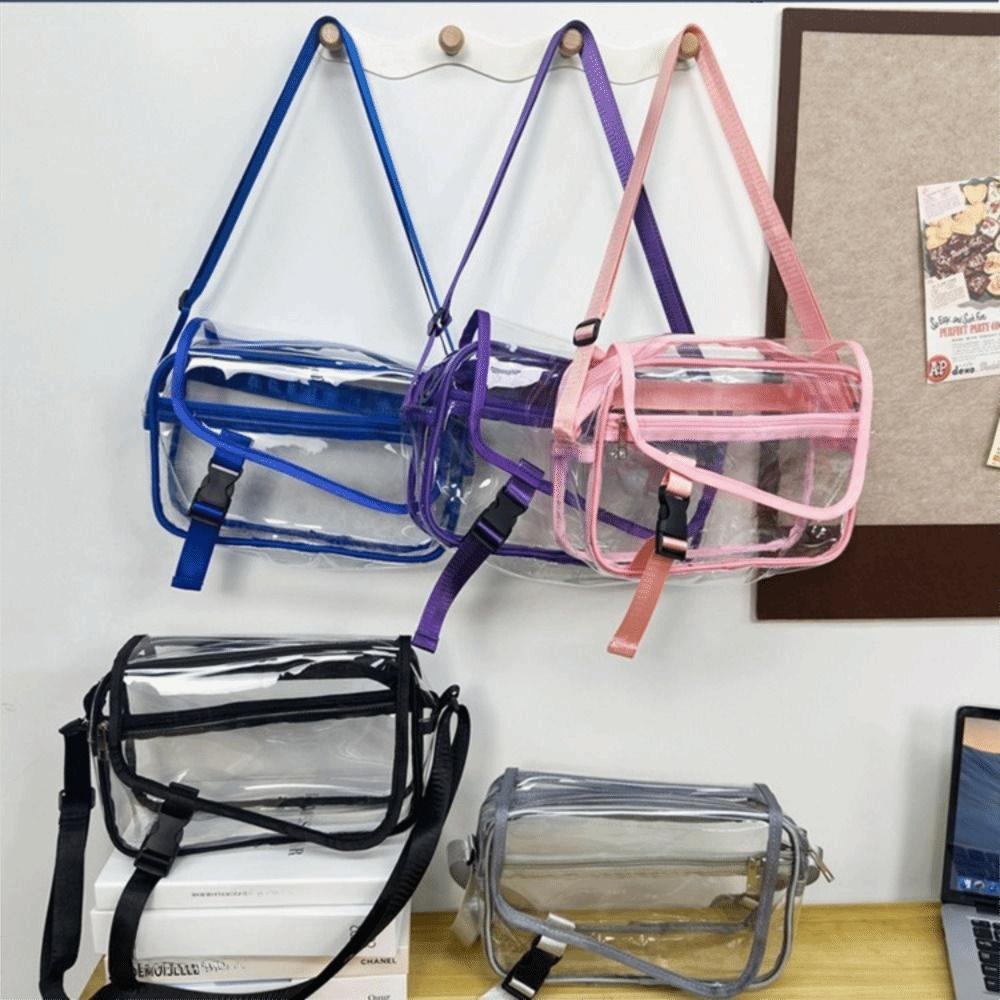 PVC Crossbody Bag Zipper Tote Handbag Trendy Shoulder Bag  Sports