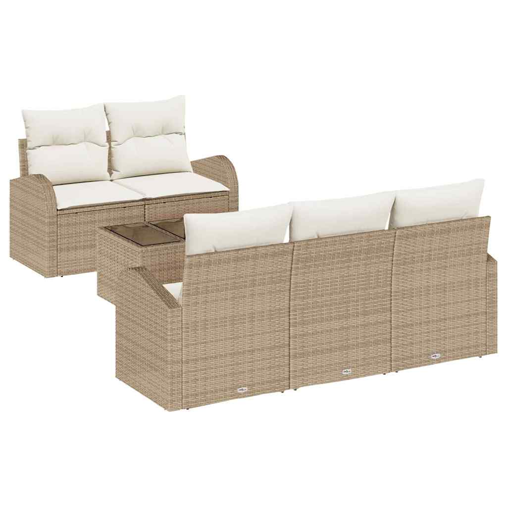 Garden Sofa Set Beige 55 X 55 X 37 Cm Poly Rattan
