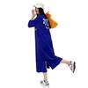 Korean Style Summer Slit Print T-Shirt Dress for Women - Loose, Slimming, Short Sleeve, Oversized Nightdress
