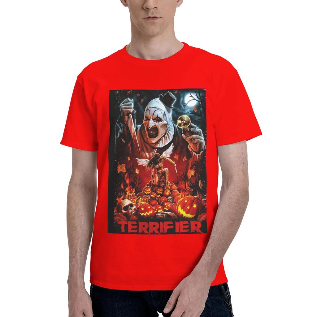 Terrifier Horror Poster 100 Cotton TShirt Mens Classic T Shirts Men Round Neck Short Sleeve S6XL