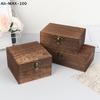 Vintage-Inspired Wooden Boxes With Lid Square Hinged Jewellery Craft Storage Box For Home Decoration DIY Hand-Made Mother's Day