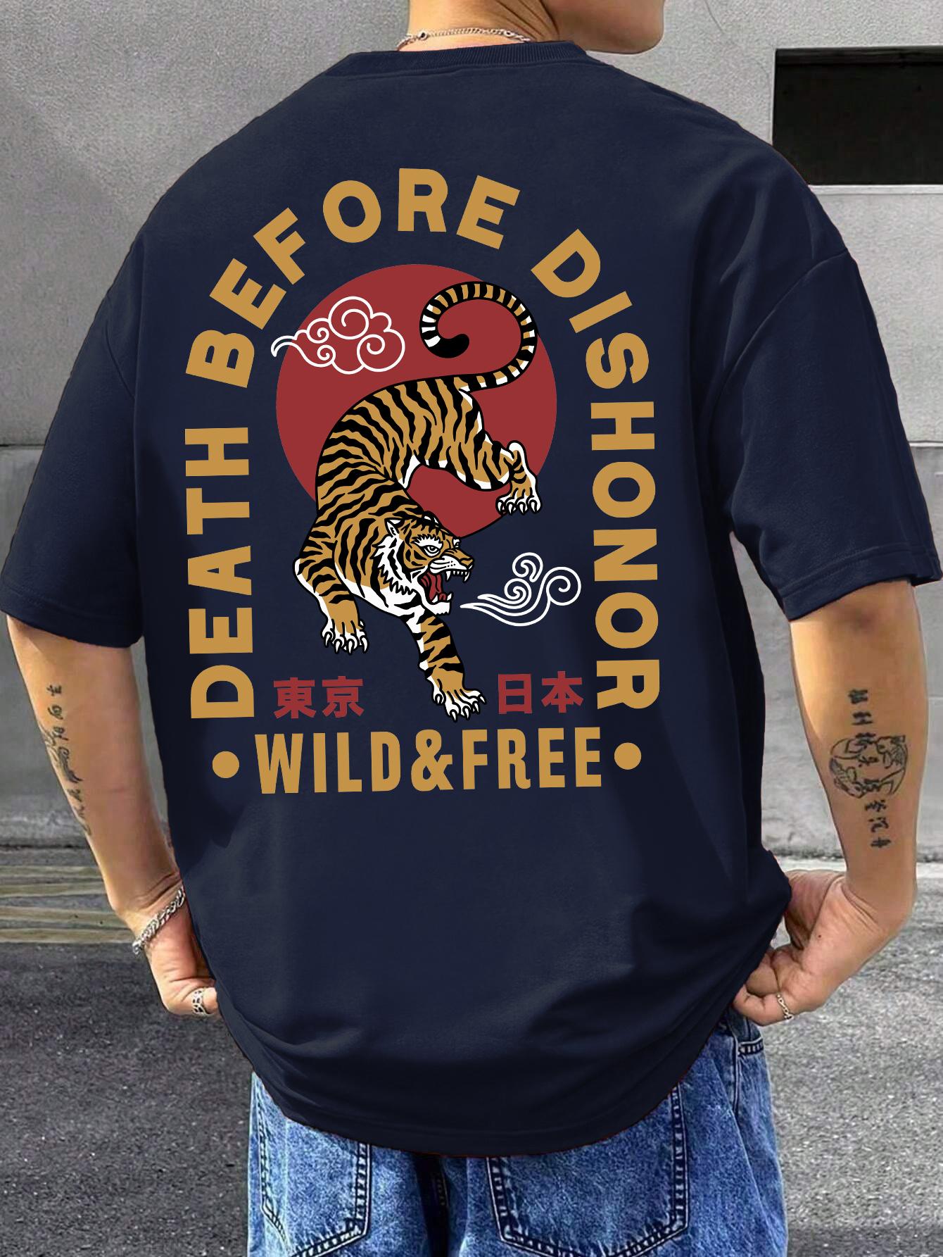 

Summer Trend Men s Tiger Print Casual T-Shirt Fit Breathable Comfortable T-Shirt Clothing Crew Neck Top 4XL