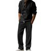 2025 American Style Men's Linen Beach Set: Casual, Breathable Long Sleeve Shirt & Pants