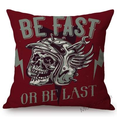 18" Vintage Motorcycle Club Poster Born To Ride Live To Ride Throw Pillow Case Us Funky Style Boy Husband Gift Cushion Cover