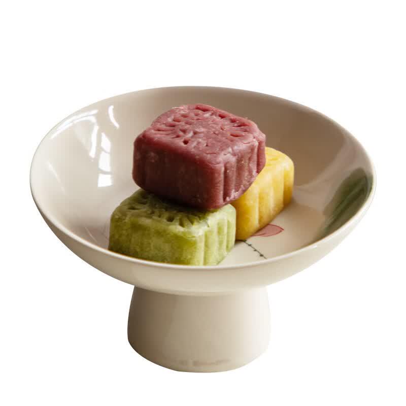 Retro Chinese Ceramic High-Foot Fruit Plate