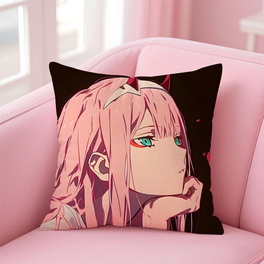 D-DARLING in the F-FRANXX Anime Cushion Cover Home & Car Multi-Scene Pillow Cover - Reversible, Soft & Durable for Daily Use