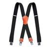 Mens Braces with Very Strong Metal Clips Wide  Heavy Duty Suspenders One Size Fits All Men and Women Adjustable and Elastic X Form(1 Pcs, Black)