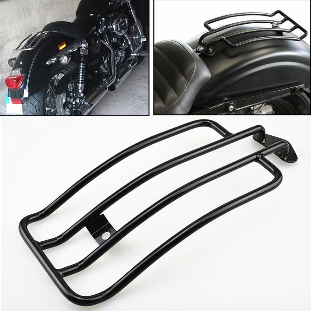Motorrad Gepäckträger Stahl Schwarz Chrom 1 Stück Passend Für Harley-Davidson Sportster Deluxe - XLH 883 1987-2003