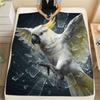1PC Parrot Print Flannel Blanket, High Quality All Seasons, Home Decor, Warmth and Comfort, Perfect for Christmas Gifts