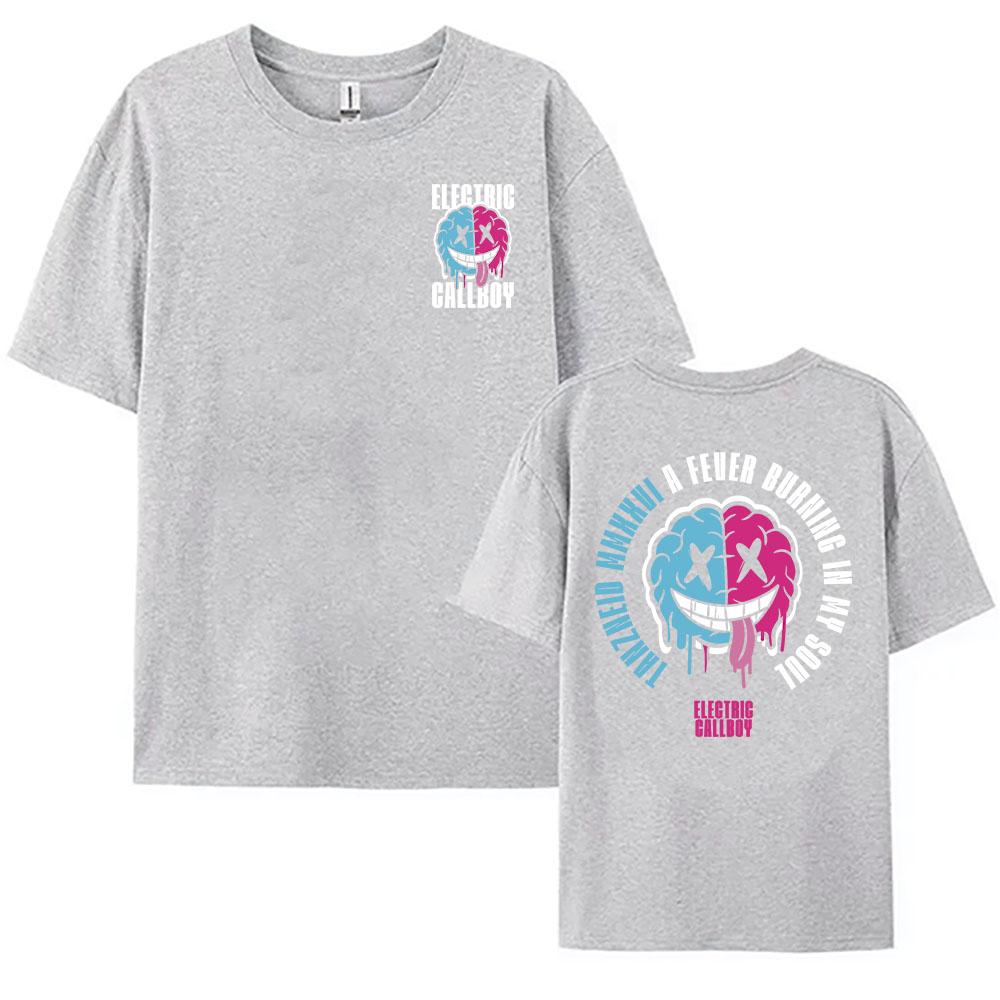 Smile Soul Brain Maglietta Band Rock ELECTRIC CALLBOY T-shirt Estiva Cotone Manica Corta T-shirt Donna Casual Unisex Streetwear Maglietta