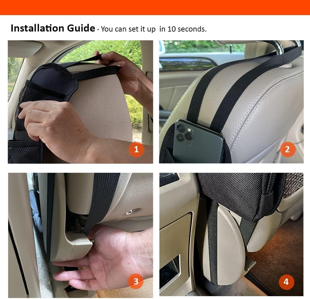 Universal Car Seat Storage Bag Seat Side Storage Cell Phone Hanging Bag Multi-pocket Drink Holder Storage Bag Cell Phone Holder