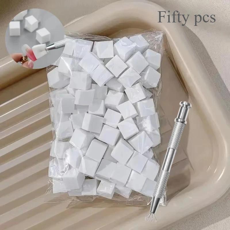 Square 100Pcs Nail Art Sponge Set Gradient Nail Brushes Gel Polish Design Nail Sponge Grab Pen Nail Design Manicure Supplies