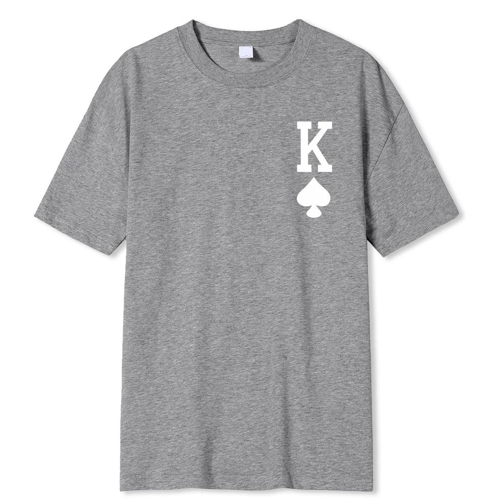 Poker 'K' Short Sleeve T-shirt Casual Multicolor Top For Cotton Loose Oversized T shirt Personalized trend Tees