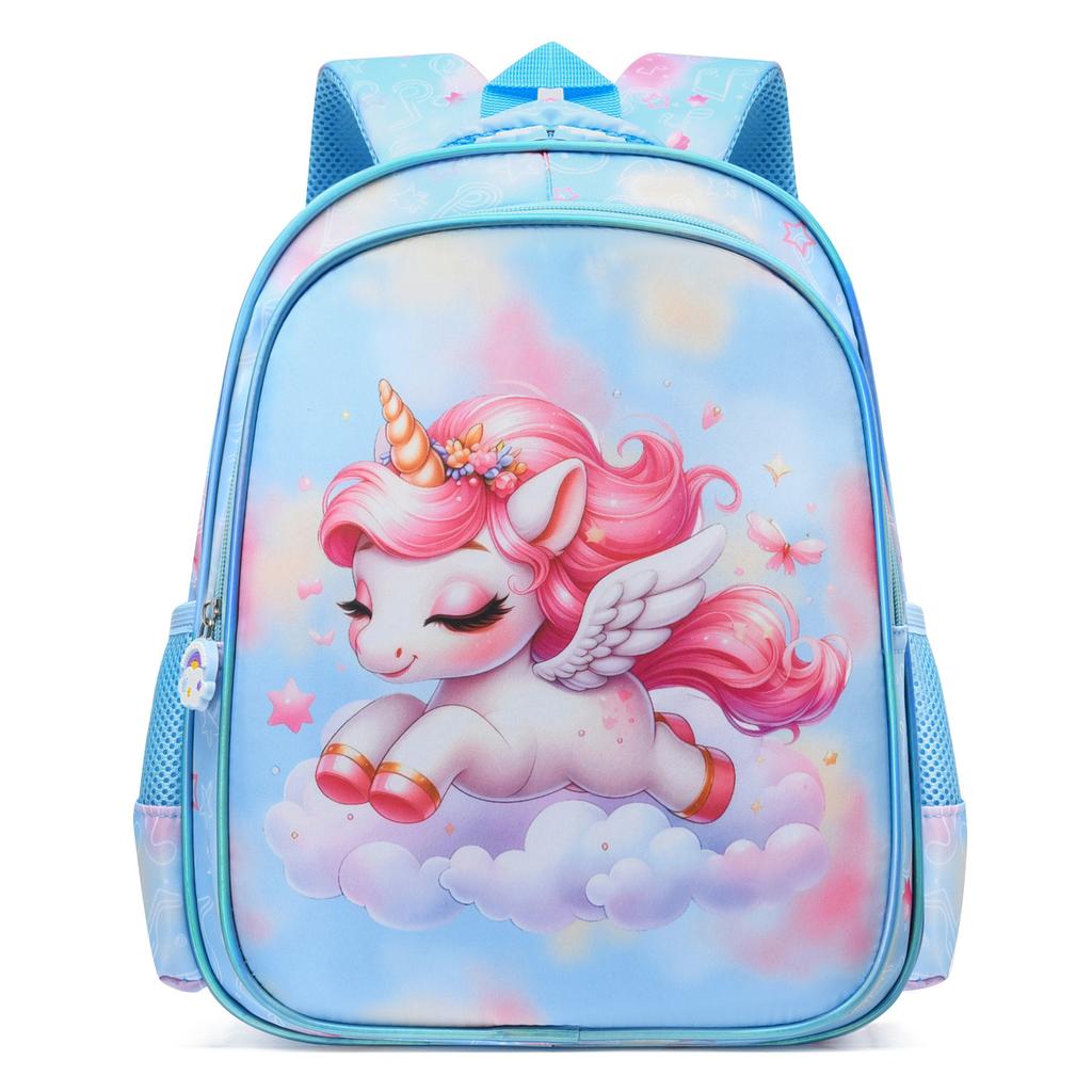 Children'S School Bag Cartoon Pony Print Boys And Girls Backpack 3--6 Years Old Kindergarten Small Class Eggshell Backpack