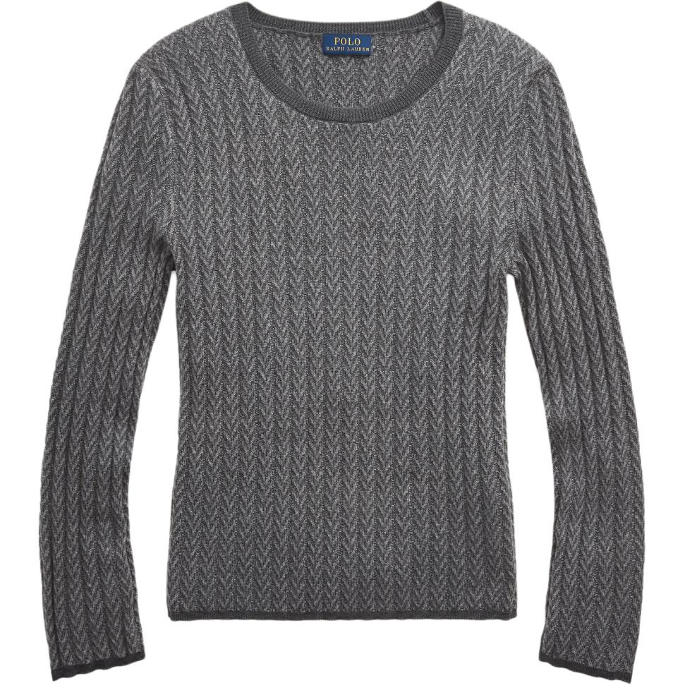 

Polo Ralph Lauren Вязаный свитер из рубчатой шерсти с узором «елочка» Женский свитер 211815101-001 XS