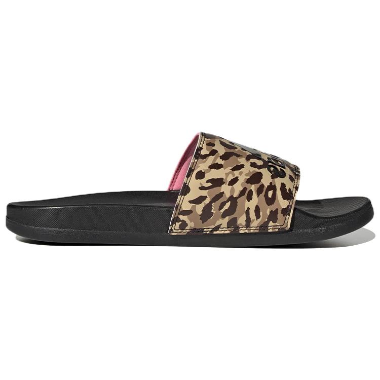 New Adidas Adilette Comfort Slides Core Black Beam Pink Women's GZ6412