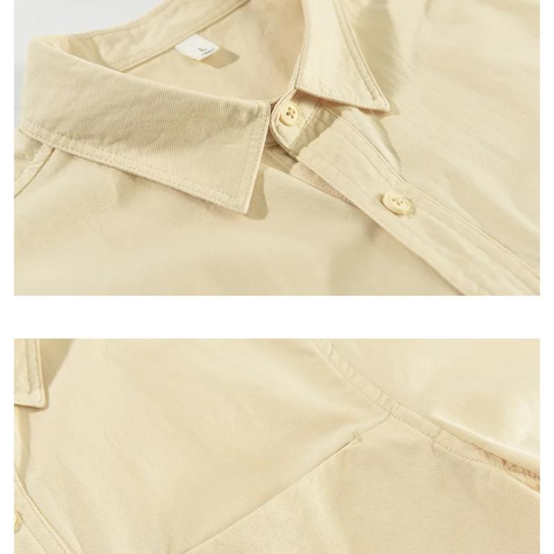 Summer Men Short Sleeve Shirts Daily Casual Loose Shirt Lapel Pure Cotton Button Up Shirt Simple Style Versatile Men's Tops