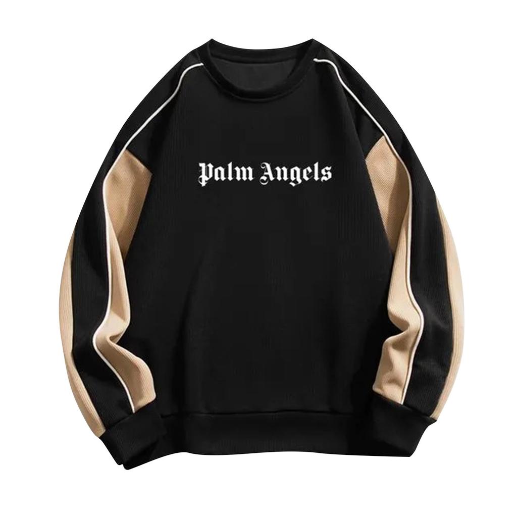 Round Necked Shoulder Down Hoodie With Knitted Fabric And Color Matching Pullover Hoodie