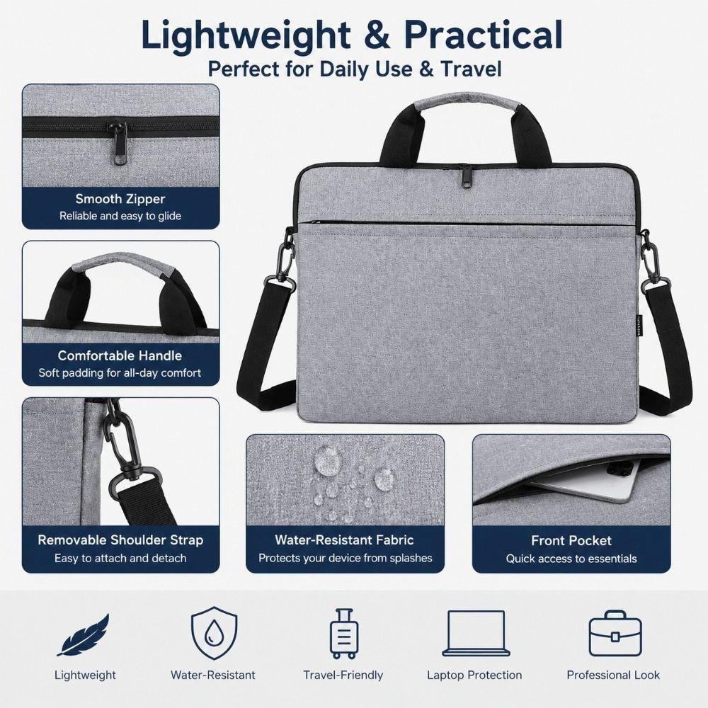 Shockproof Laptop Sleeve Case Large Capacity Notebook Cover Universal Shoulder Bag