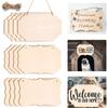12 Pcs Unfinished Hanging Wood Plaques for Painting Wood Burning Home Decor