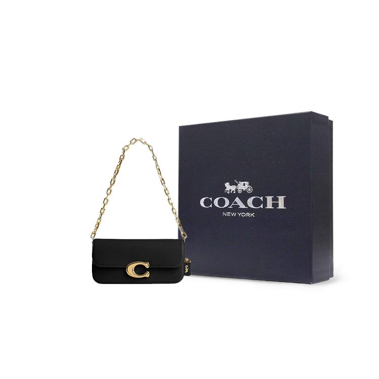 COACH IDOL Cow Leather Portable Crossbody Bag, Shoulder Bag Medium Women's Black CP120-B4BK