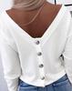 2024 Autumn Fashion Long-Sleeve Top with Back Buttons for Europe and America