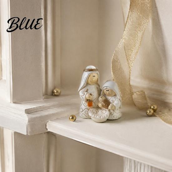 Hand Painted Christmas Sculptures Mini Resin Nativity Figurine for Desktop Decor Holy Family Manger Ornaments Scene Ornaments Compact Religious