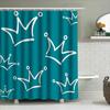 Royal Crown Shower Curtain Blue White Pattern Waterproof Bathroom Decor For Home Decoration