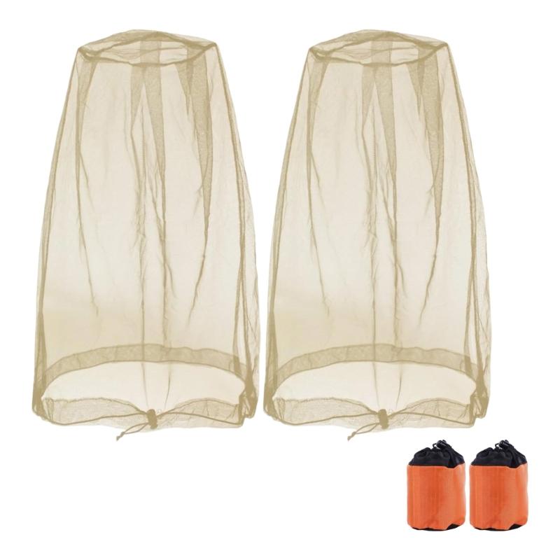 2pack Mosquitoes Proof Head Cover With Regulable Drawstring For Outdoor Camping Hiking And Fishing жёлтый